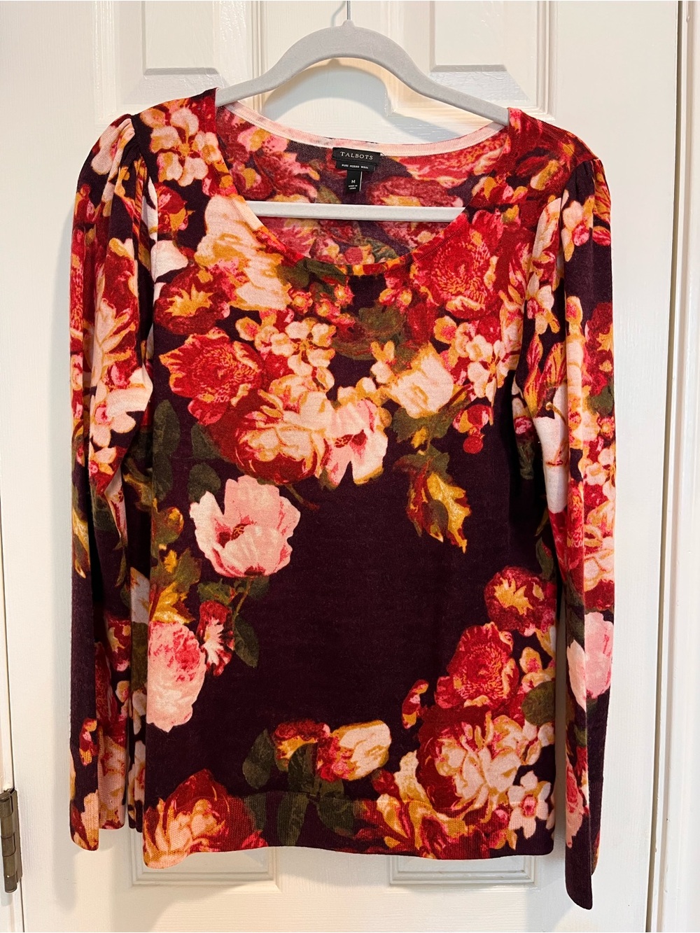 Talbots Autumn Flowers Long-Sleeve Sweater